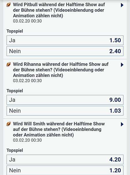 Super Bowl lustige Wetten