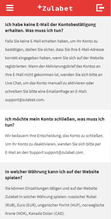 Zulabet FAQ