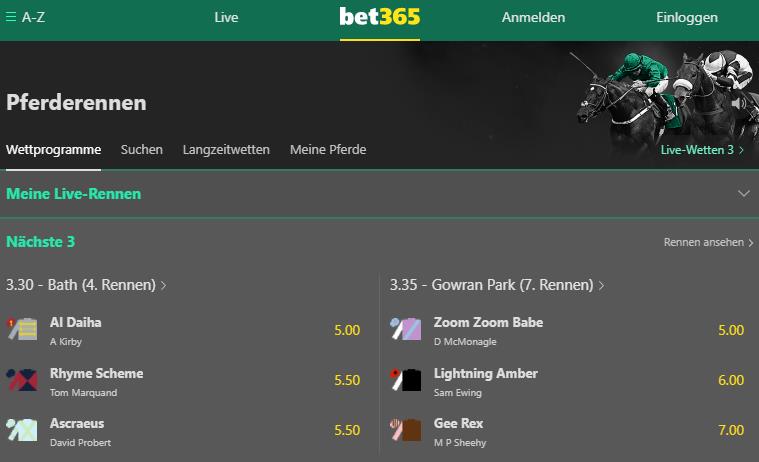 Pferdwette Bet365