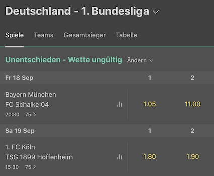 bet365 draw no bet wette