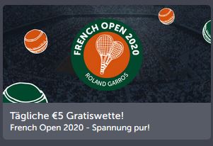 Comeon French Open Gratiswette