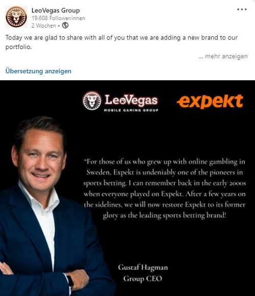 leovegas expekt linkedin