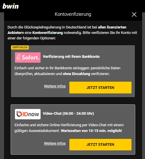 bwin Personalien verifizieren