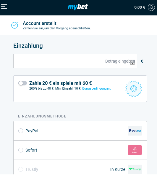 Mybet Verifizierung Wettkonto