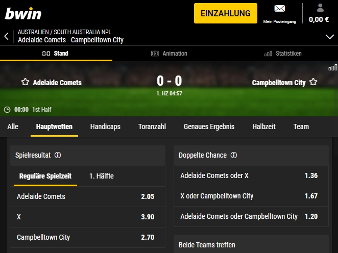 bwin Fußball Live Wetten