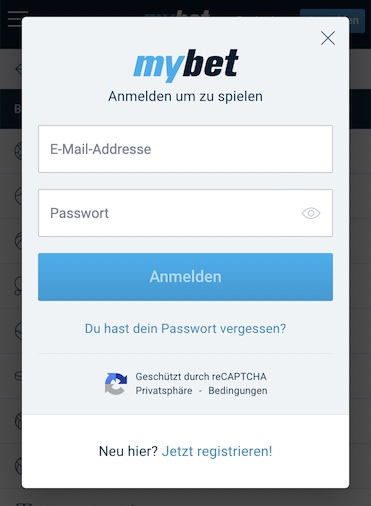 mybet app login