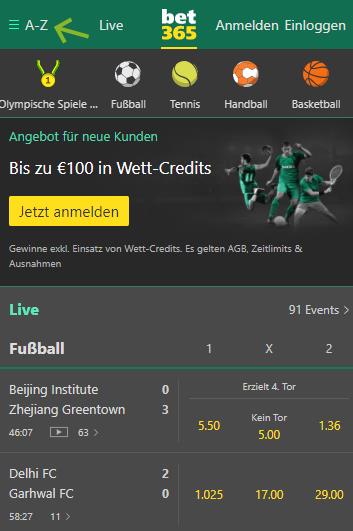 Bet365 Wetten suche