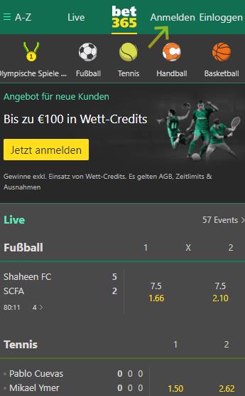 Bet365 registrieren