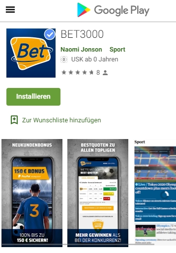 Bet3000 App