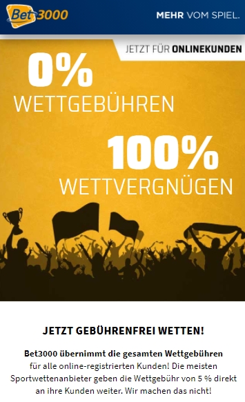 Bet3000 Wettsteuer