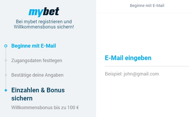 Kontoeröffnung bei Mybet