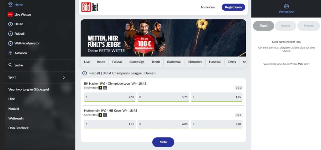 Bildbet Sportwetten