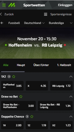 Mobilebet Quoten