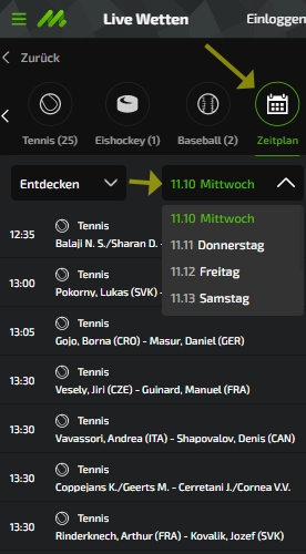 Mobilebet Live Kalender