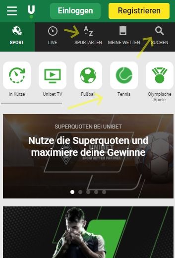 Unibet Wetten suchen