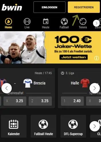 bwin Registrierung