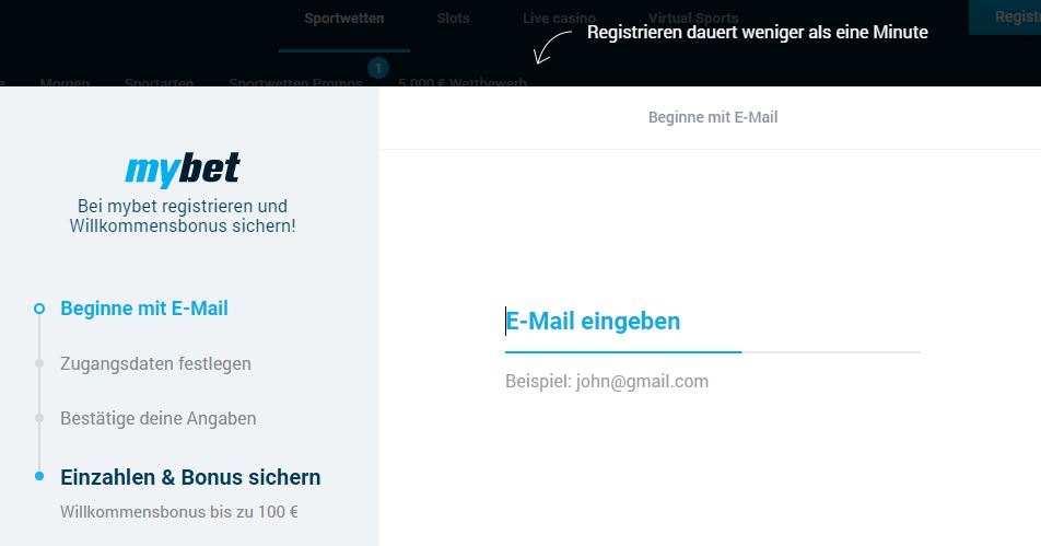 mybet Registrierung