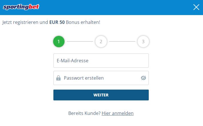 Sportingbet Registrierung