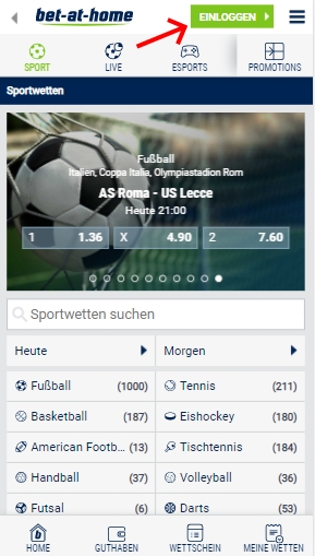 Bet at home Login