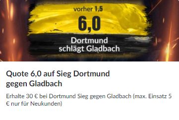 Bildbet Boost zu BVB - Gladbach