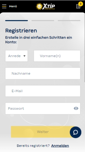 Merkur Sports registrieren