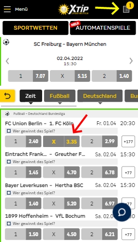 Merkur Sports Wettabgabe