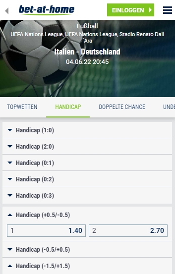 Bet-at-home 2 Weg: Handicap