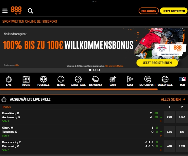 888Sport Webseite