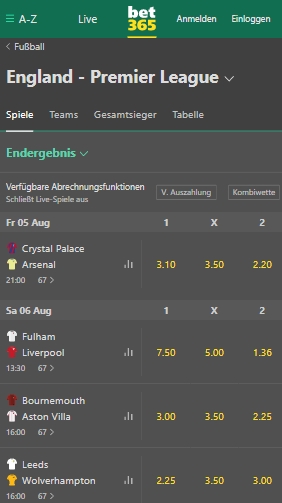 einzelwetten Strategie bet365