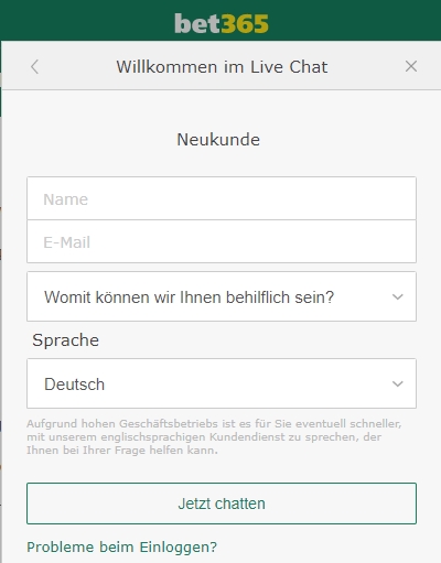 Bet365 Kontakt