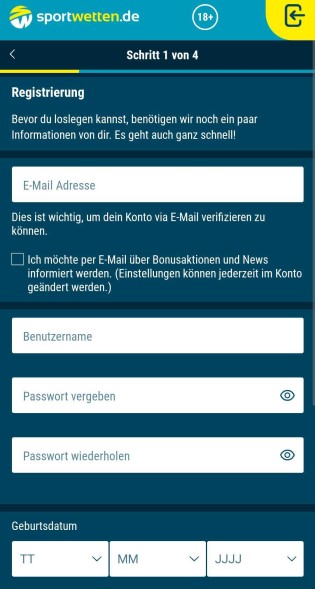 Sportwetten.de registrieren