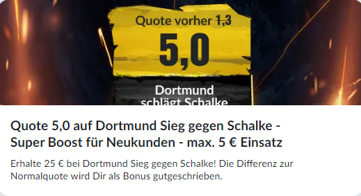 Bildbet-Quotenboost zu BVB - Schalke