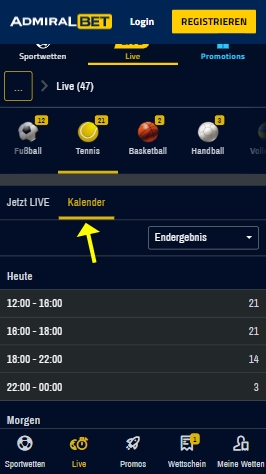 AdmiralBet Live-Wetten