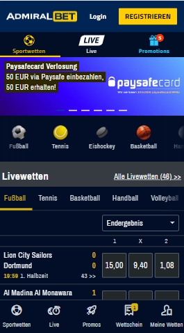 AdmiralBet Sportwetten App