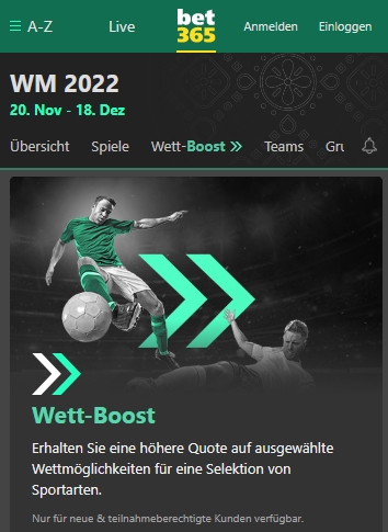 Bet365 WM Boosts