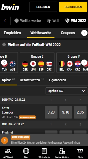 WM Wetten bei bwin