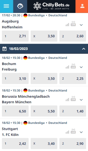 Chillybets Bundesliga Wetten