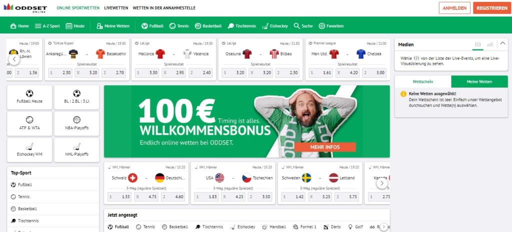 Oddset Sportwetten