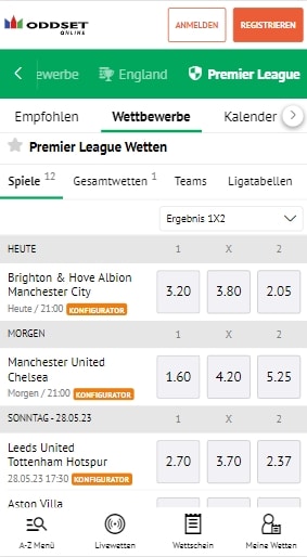 Oddset Sportwetten