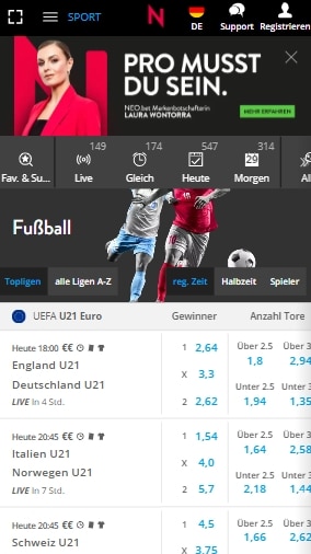 Neobet Sportwetten App Bonus ohne Einzahlung