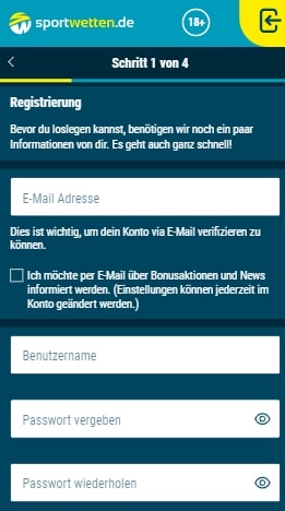 Sportwetten.de registrieren