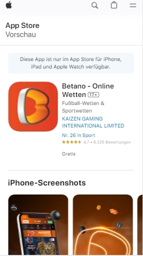 Betano iOS App