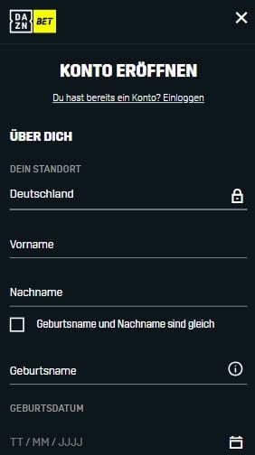 Dazn bet Anmeldung