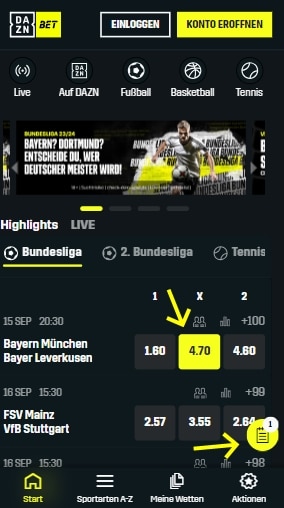 DAZN Bet Wetten