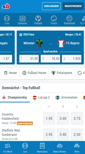 Sportingbet Mobile-Wetten