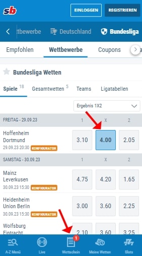 Sportingbet Wettschein