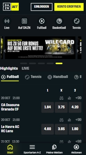 DAZN Bet Mobile-Wetten