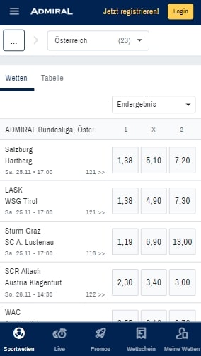 Admiral Bundesliga Wetten