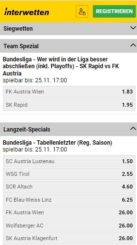 Interwetten Bundesliga Langzeitwetten