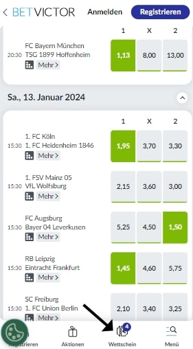 BetVictor Wettschein